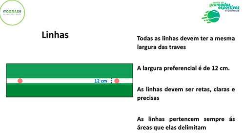 Largura das linhas para campo de futebol.