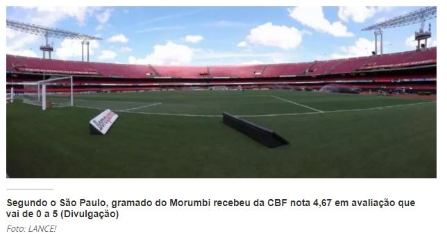 Gramado do Morumbi possui a melhor grama Gramado do Morumbi possui a melhor grama
