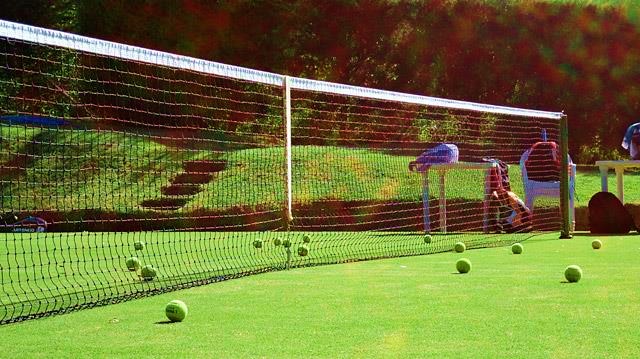 Quadra de tênia com Grama Tidfwarf Itograss Quadra de tênia com Grama Tidfwarf Itograss